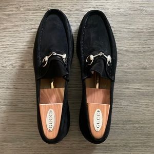 Gucci mens black suede loafers size 11 new